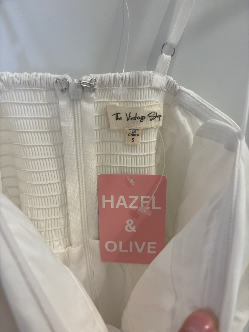 Hazel & Olive White Corset Babydoll Mini Dress Size Small Bustier Fit Flare — image 2 of 5